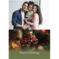 Foldable Holiday Cards - Motorcycle Ornament