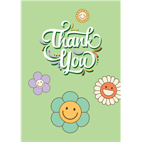 Foldable Thank You Cards - Smile and Flowers