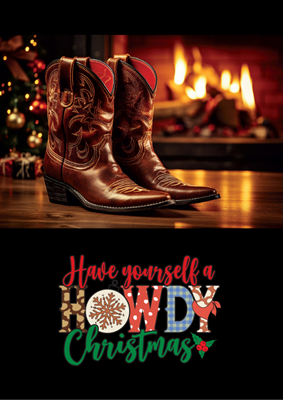 Foldable Holiday Cards - Boot Stocking