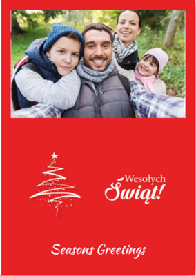Foldable Holiday Cards - Merry Christmas (Polish)