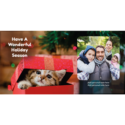 Flat Holiday Cards - Kitten - Photo Right