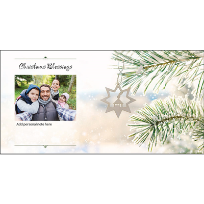 Flat Holiday Cards - Star Ornament - Photo Left