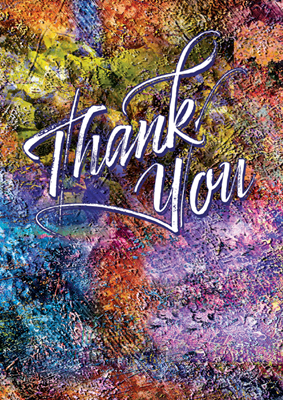 Foldable Thank You Cards - Paint Splatter