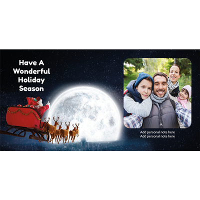 Flat Holiday Cards - Santa - Photo Right