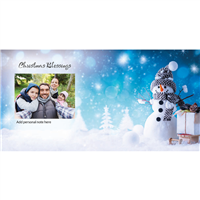Flat Holiday Cards - Snowman - Photo Left