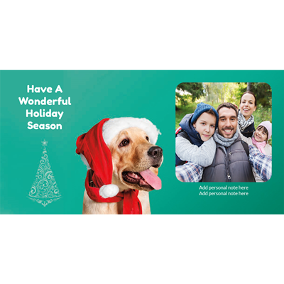 Flat Holiday Cards - Dog - Photo Right