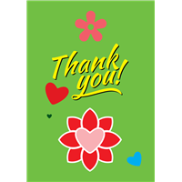 Foldable Thank You Cards - Flower & Heart