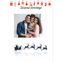 Foldable Holiday Cards - Photo Christmas Sleigh Pulling Reindeer