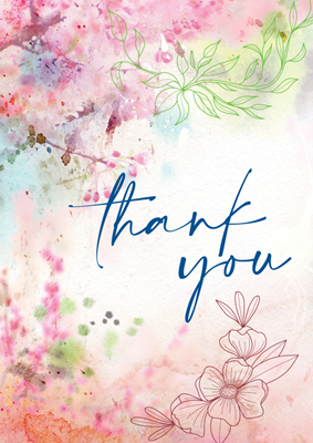 Foldable Thank You Cards - Floral