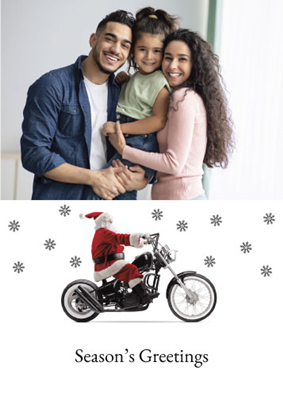 Foldable Holiday Cards - Santa Riding Motorcycle 3