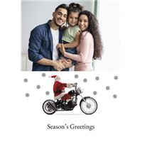 Foldable Holiday Cards - Santa Riding Motorcycle 3