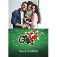 Foldable Holiday Cards - Santa Riding Motorcycle 2