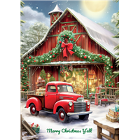 Foldable Holiday Cards - Truck & Barn