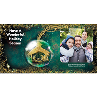 Flat Holiday Cards - Ornament - Photo Right