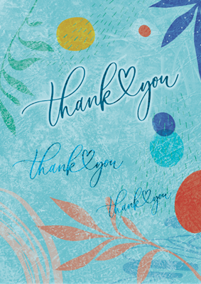 Foldable Thank You Cards - Leaves and Dots
