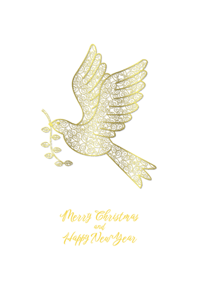 Foldable Holiday Cards - Golden Dove