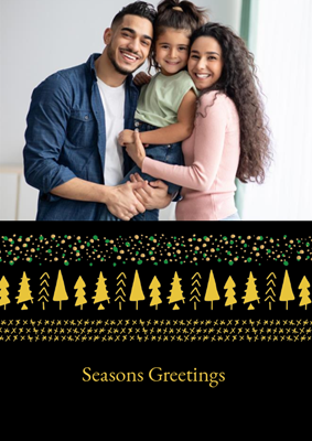 Foldable Holiday Cards - Golden Trees