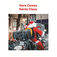 Foldable Motorcycle Cards - Here Comes Santa Clause