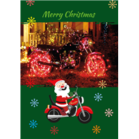 Foldable Motorcycle Cards - Merry Christmas
