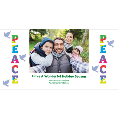 Flat Holiday Cards - Peace - Photo Center